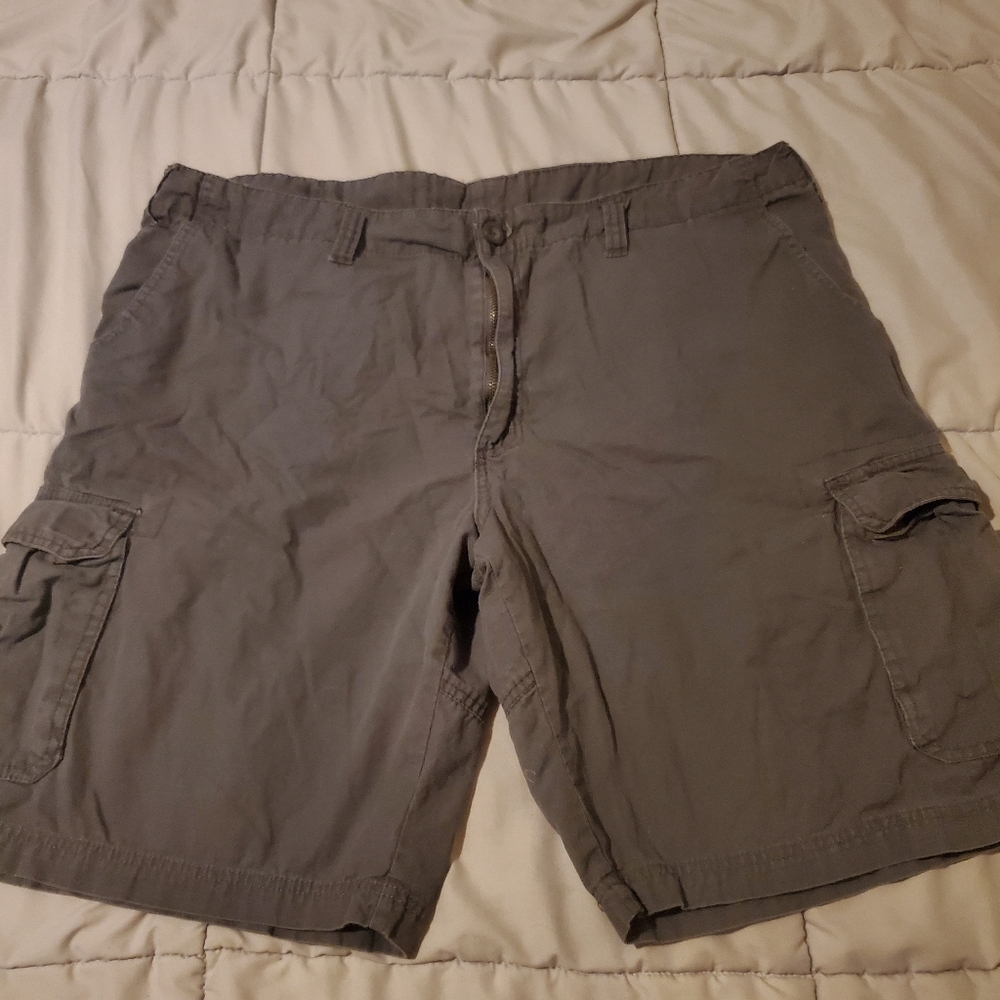 Burnside Gray Cargo Shorts Practical Cotton Blend